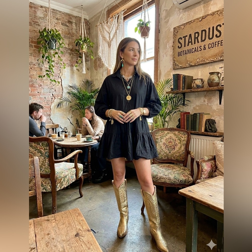 Free People Elegant Black mini dress